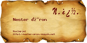 Nester Áron névjegykártya